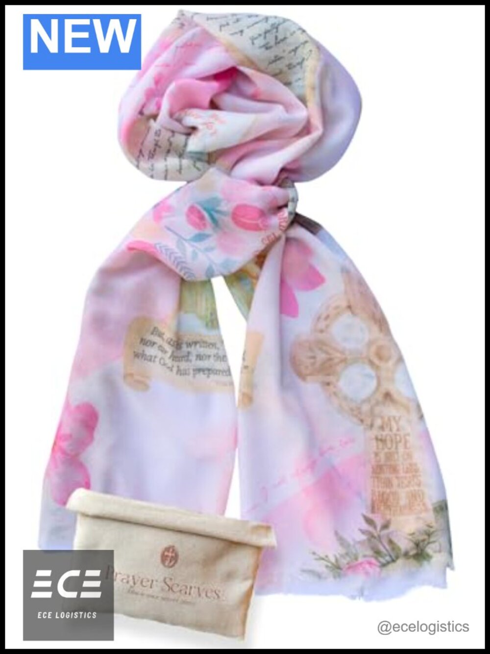 Christian Hope Prayer Shawl Scarf Bible Verse Gift Lightweight Polyester